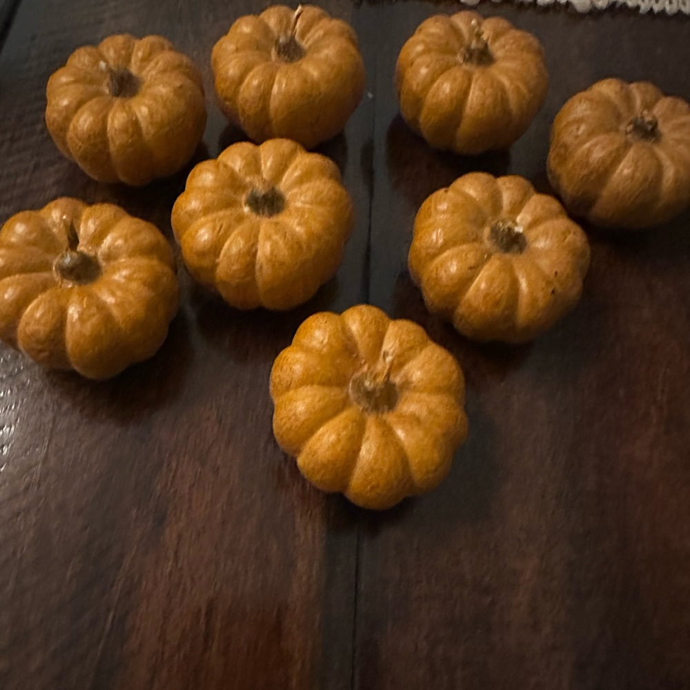Pottery Barn Miniature Pumpkin candle Set - burnt Orange
